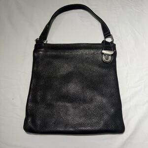 Vintage‎ Roots Black Leather Shoulder Bag 90’s Original Leather Made in Canada